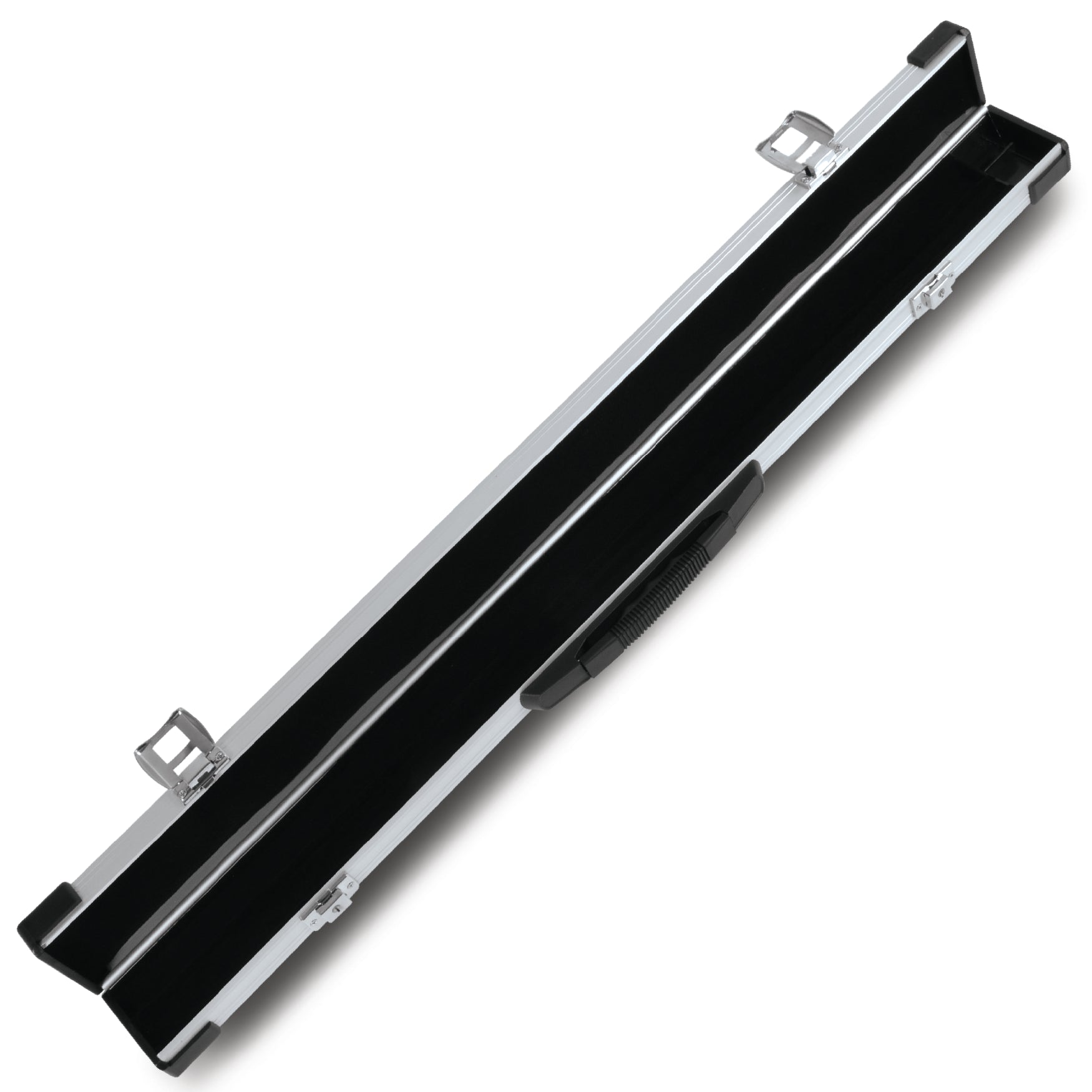 Peradon Silver Aluminium Two Piece Cue Case - Open view