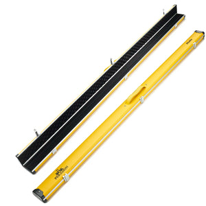 Peradon Yellow Halo Wide One Piece Cue Case full open and closed view closed