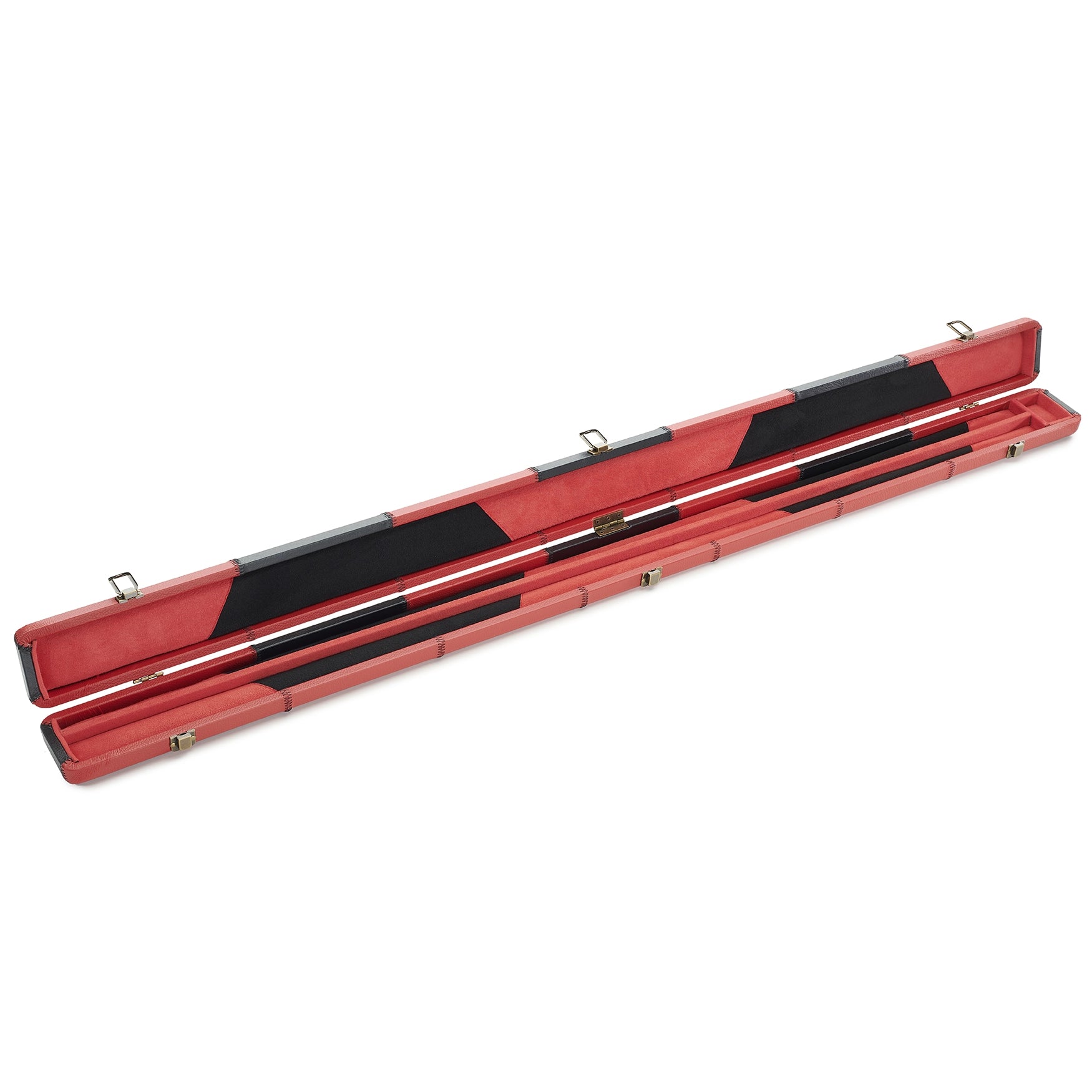 Peradon Black & Red Patch Faux Leather 3/4 Cue Case