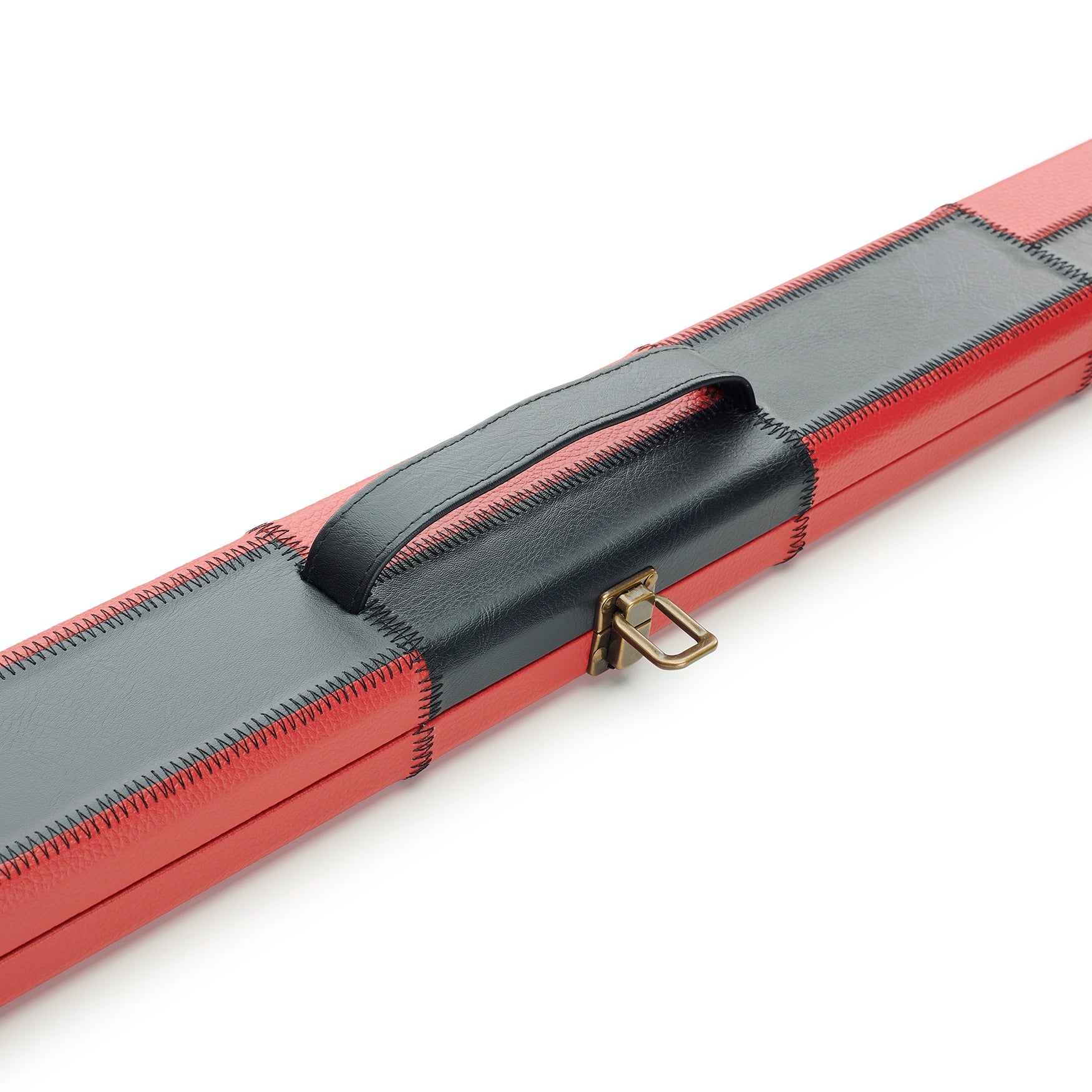 Peradon Black & Red Patch Faux Leather 3/4 Cue Case