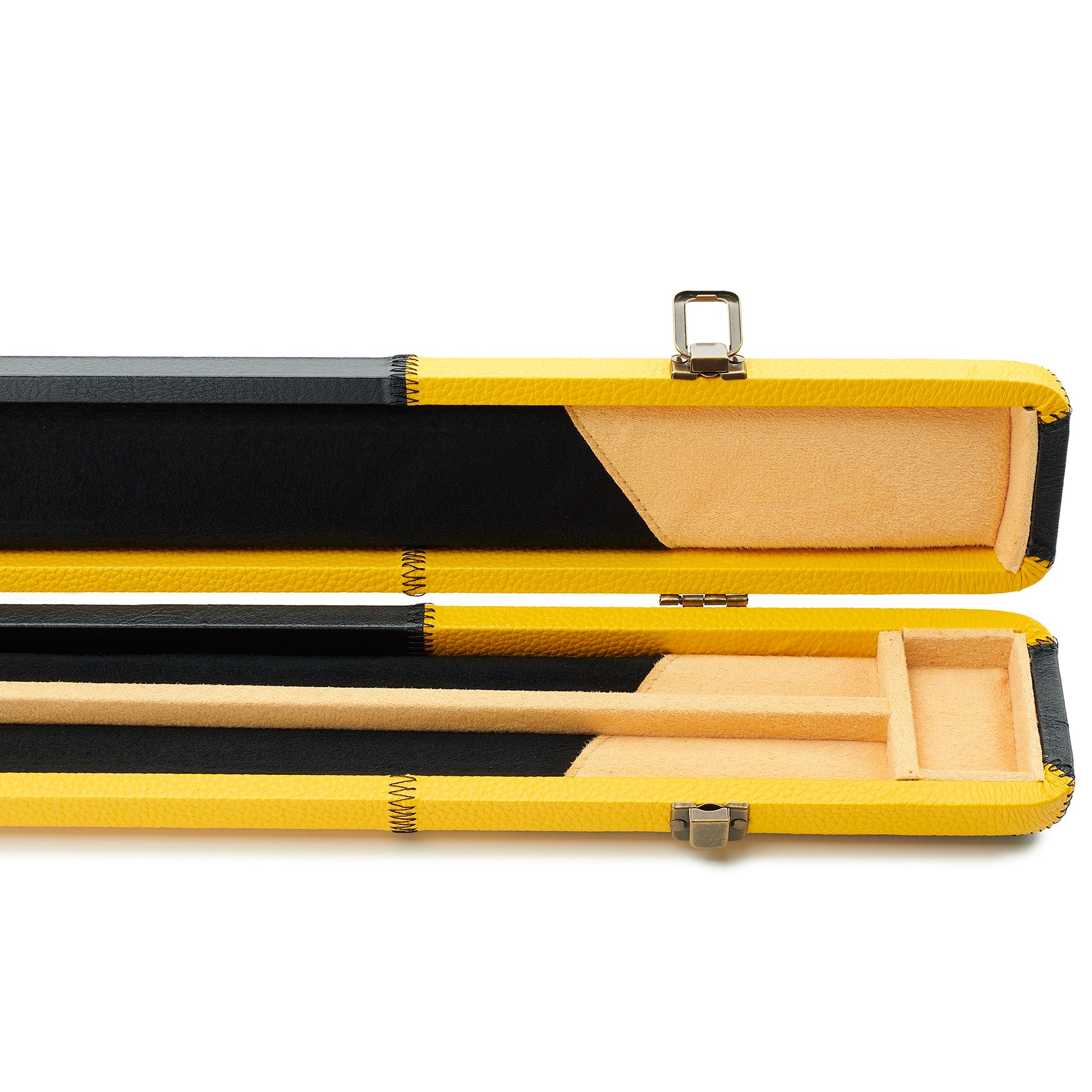 Peradon Black & Yellow Patch Faux Leather 3/4 Cue Case