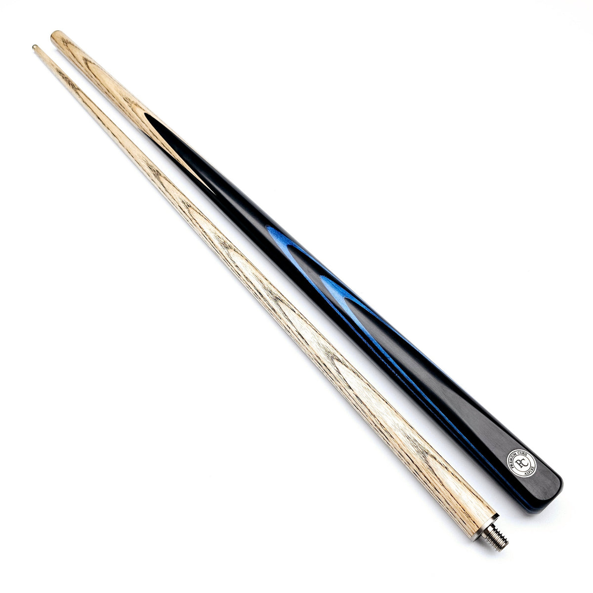 Premium Cues Aspire 57" Handmade Titanium Two Piece Pool Cue - On angle view