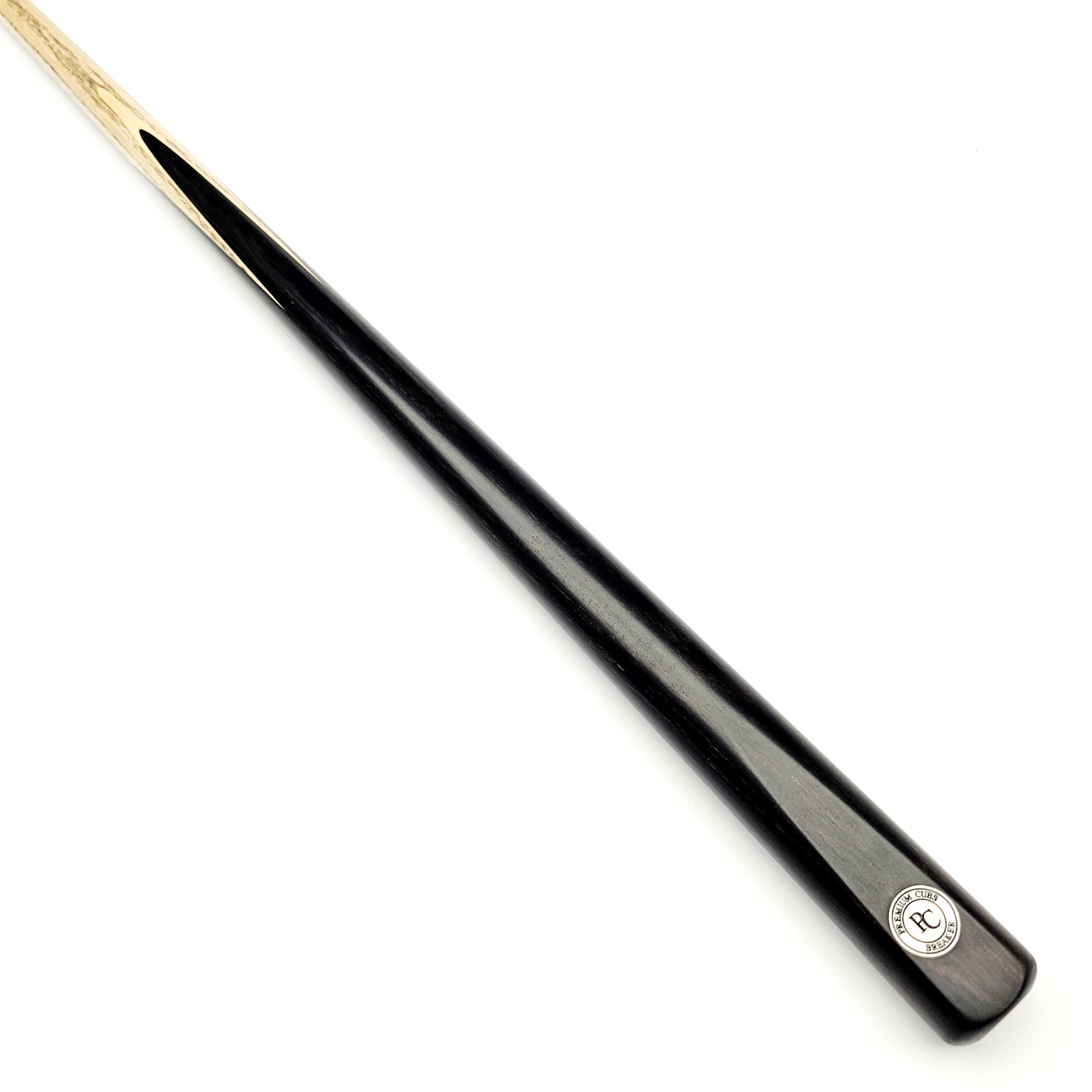 Premium Cues BREAKER One Piece 8 Ball Pool Break Cue with sleek black butt and ash wood shaft for professional break shots