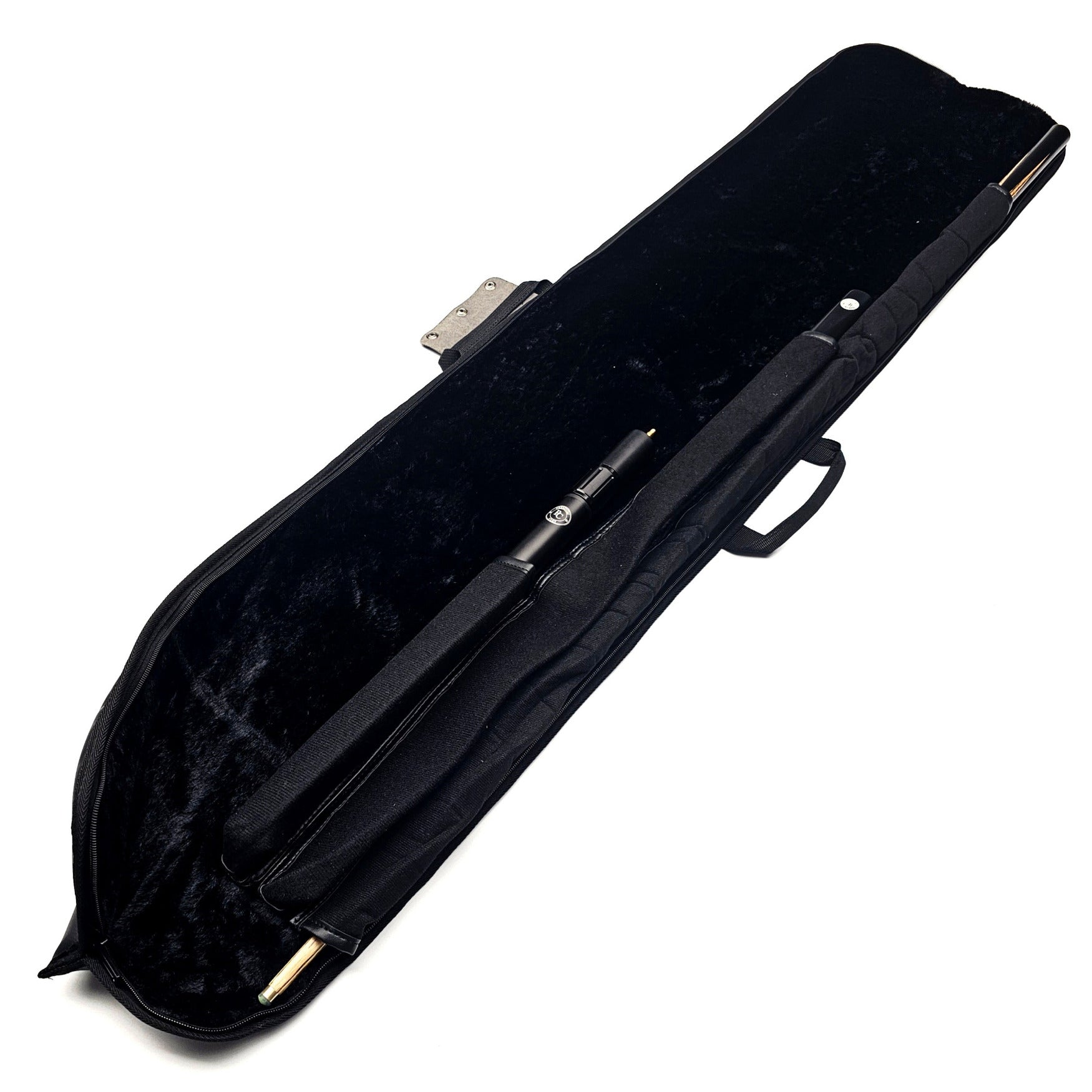Premium Cues Black Zip 3/4 Cue Case - Open view