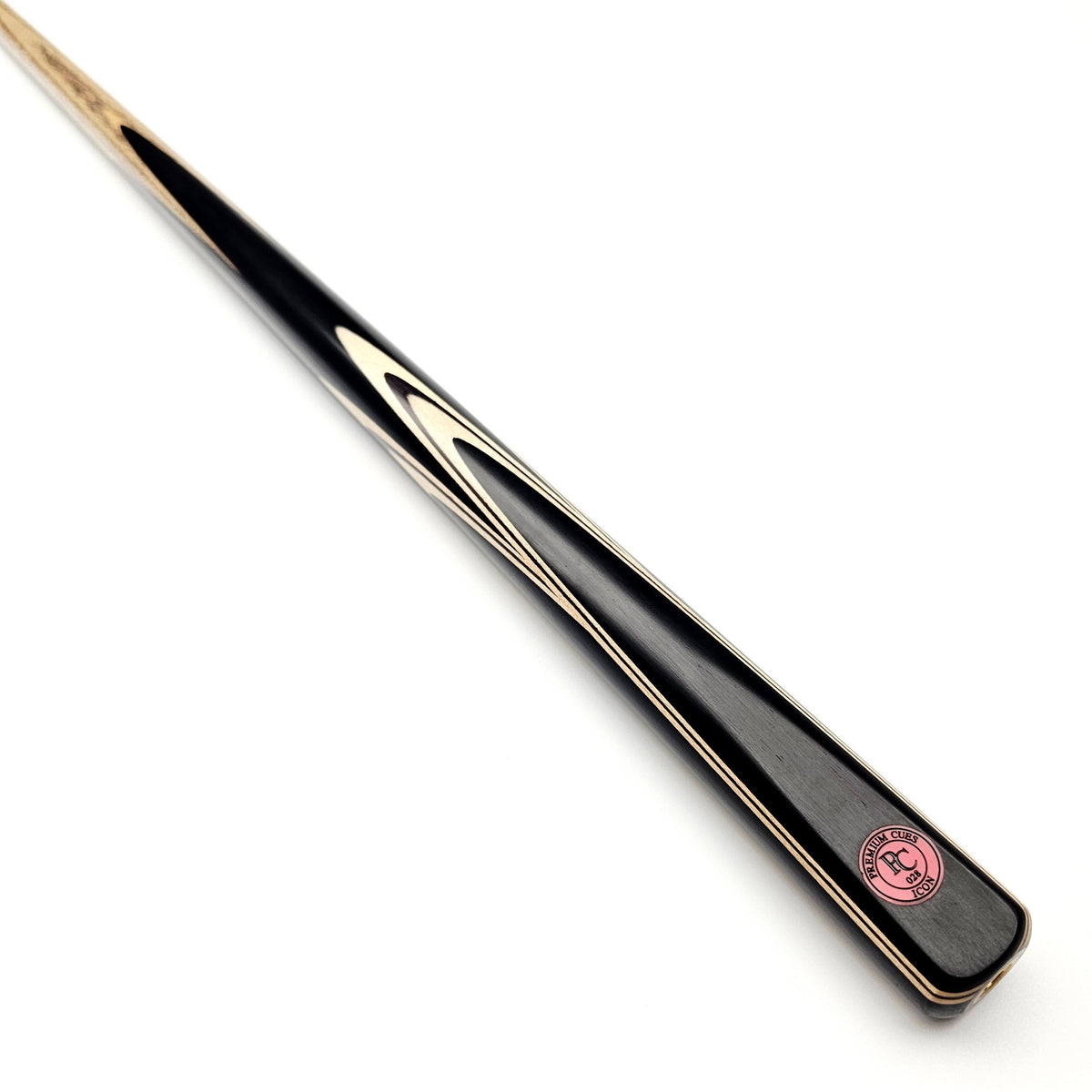 Premium Cues ICON No.028 - One Piece Snooker Cue - On angle view