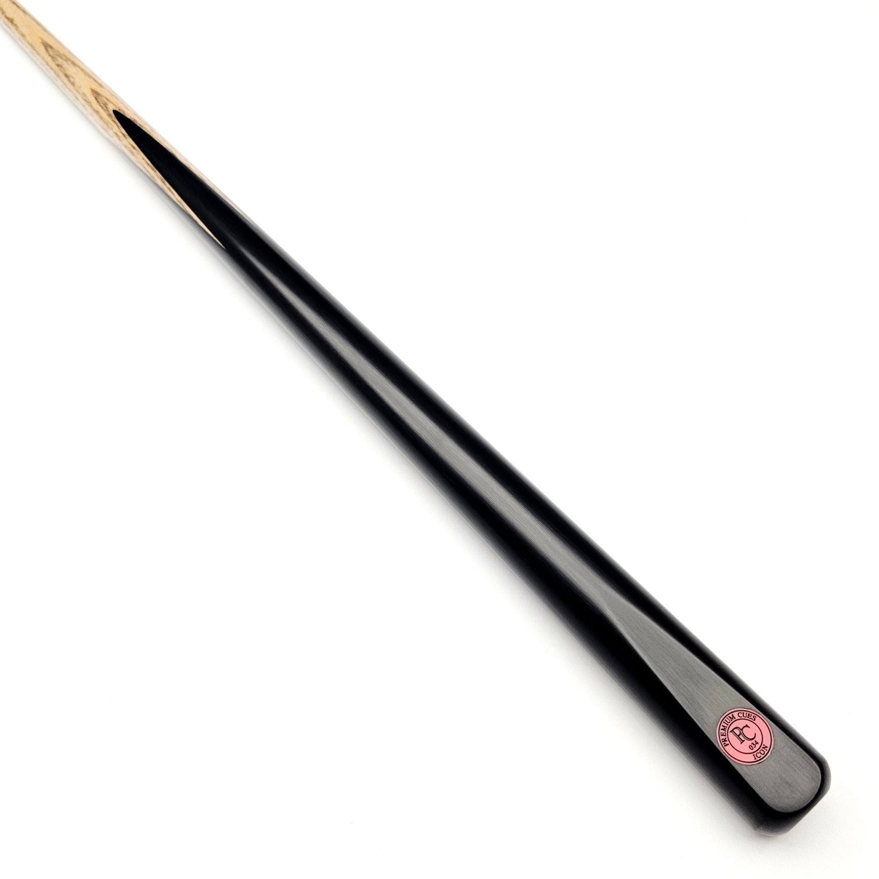 Premium Cues ICON No.034 - One Piece Snooker Cue - On angle view