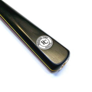 Premium Cues Ignite, handmade three quarter jointed 8 ball pool cue badge view