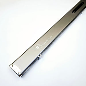 Premium Cues One Piece 3 Channel Aluminium Cue Case on angle in black