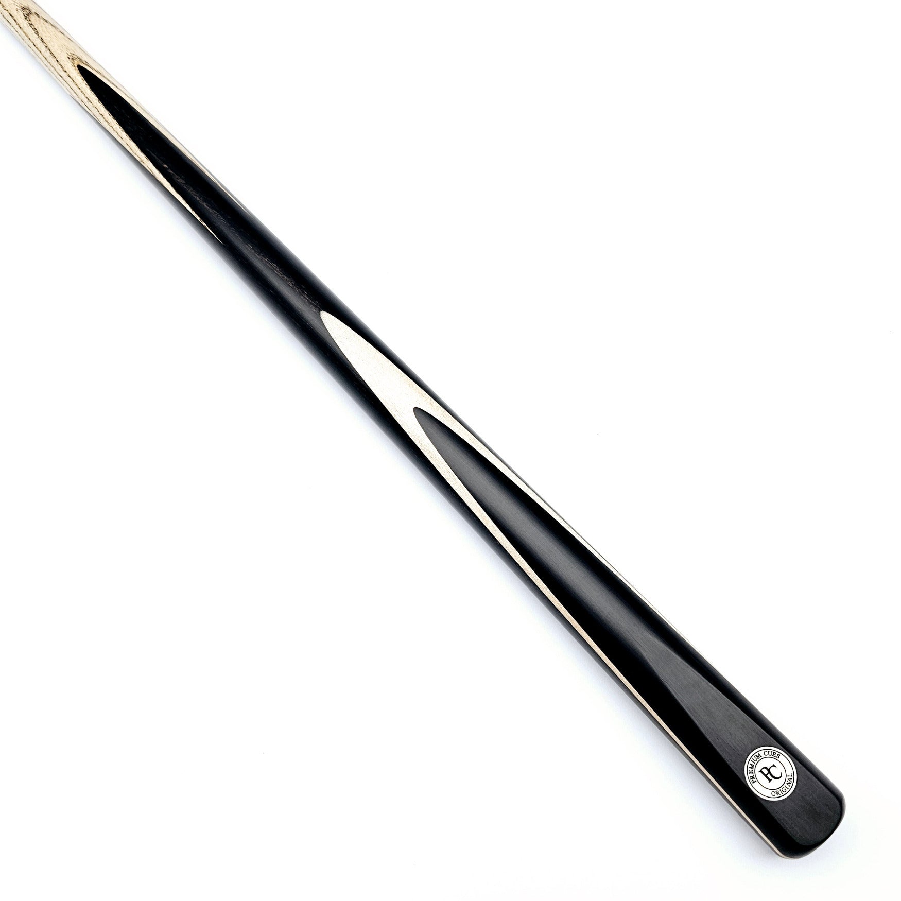 Premium Cues Original Handmade One Piece Snooker Cue - On angle view