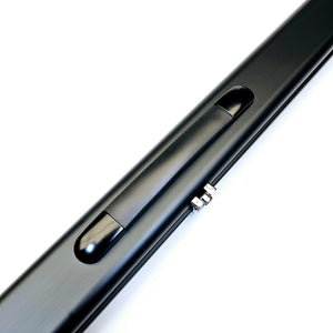 Premium Cues SUPERSLIM Aluminium One Piece Cue Case in black handle view