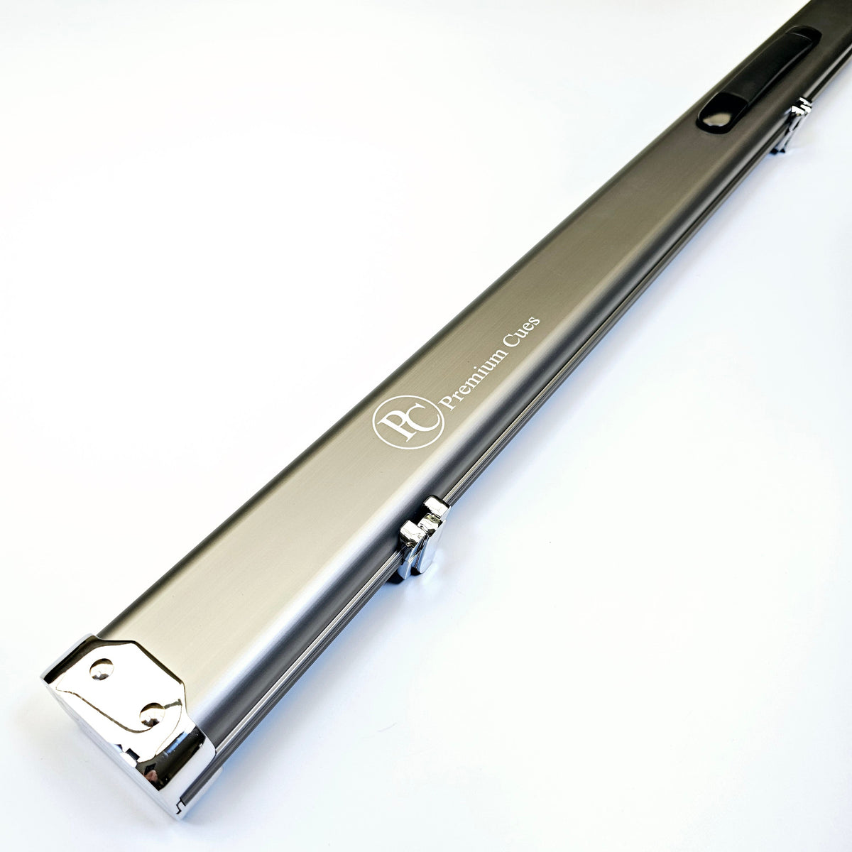 Premium Cues SUPERSLIM Aluminium One Piece Cue Case in black on angle view