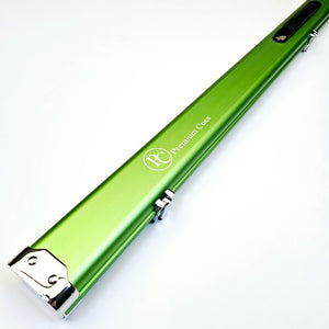 Premium Cues SUPERSLIM Aluminium One Piece Cue Case in gree on angle view