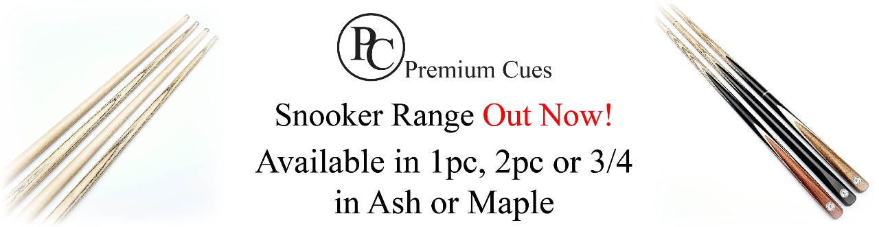 Premium Cues Snooker Range Available Out Now banner