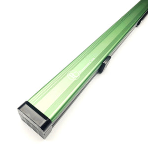 Premium Cues Stellar Two Tone One Piece Cue Case in Green on angle