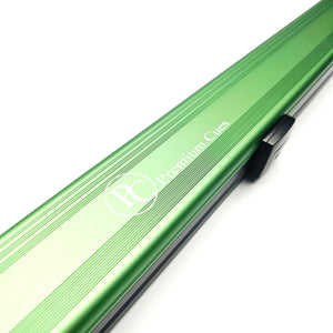 Premium Cues Stellar Two Tone One Piece Cue Case in Green close up