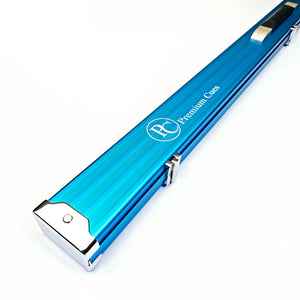 Premium Cues three quarter aluminium case in blue view