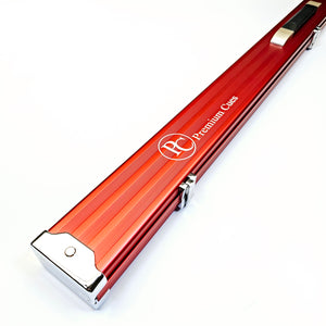 Premium Cues three quarter aluminium case in red view