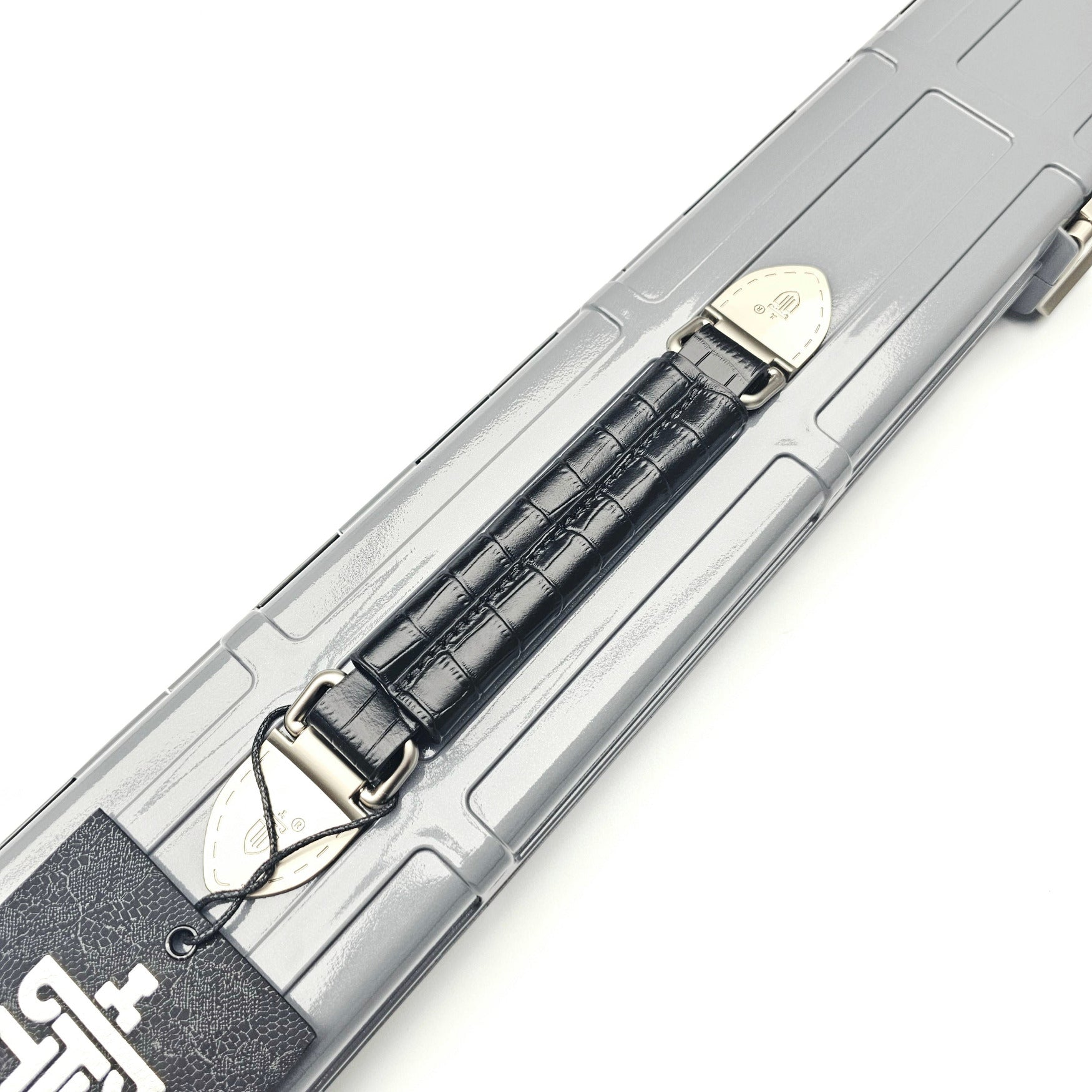 Premium Cues x Vibrant Multifunctional Grey One Piece Cue Case - Handle close up view