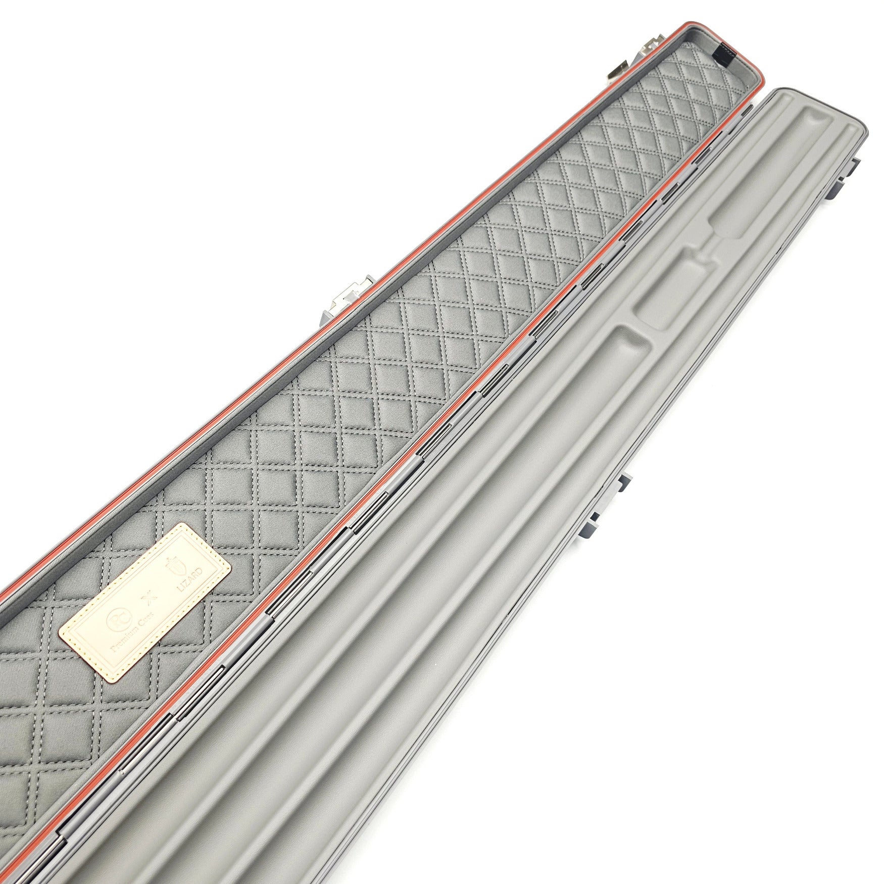 Premium Cues x Vibrant Multifunctional Grey One Piece Cue Case - Inside close up view