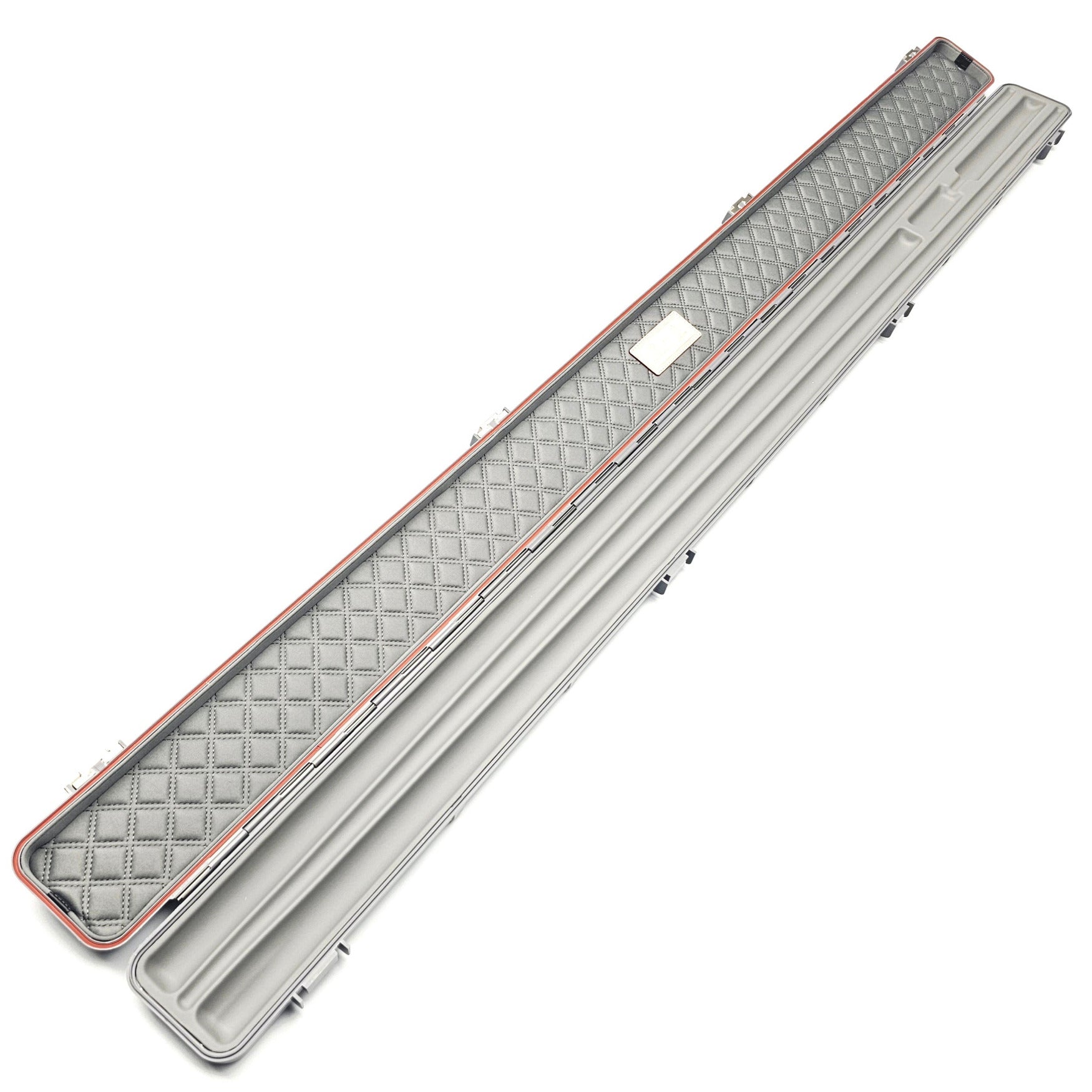 Premium Cues x Vibrant Multifunctional Grey One Piece Cue Case - Inside on angle view