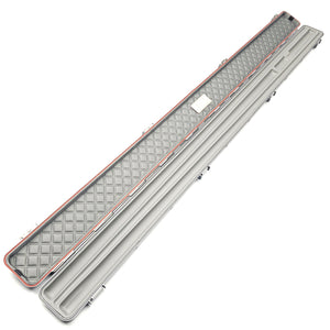 Premium Cues x Vibrant Multifunctional Grey One Piece Cue Case - Inside on angle view