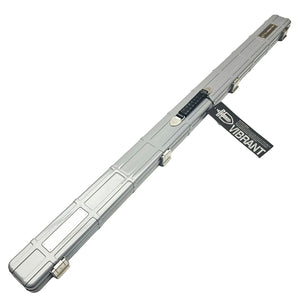 Premium Cues x Vibrant Multifunctional Grey One Piece Cue Case - Outside on angle view