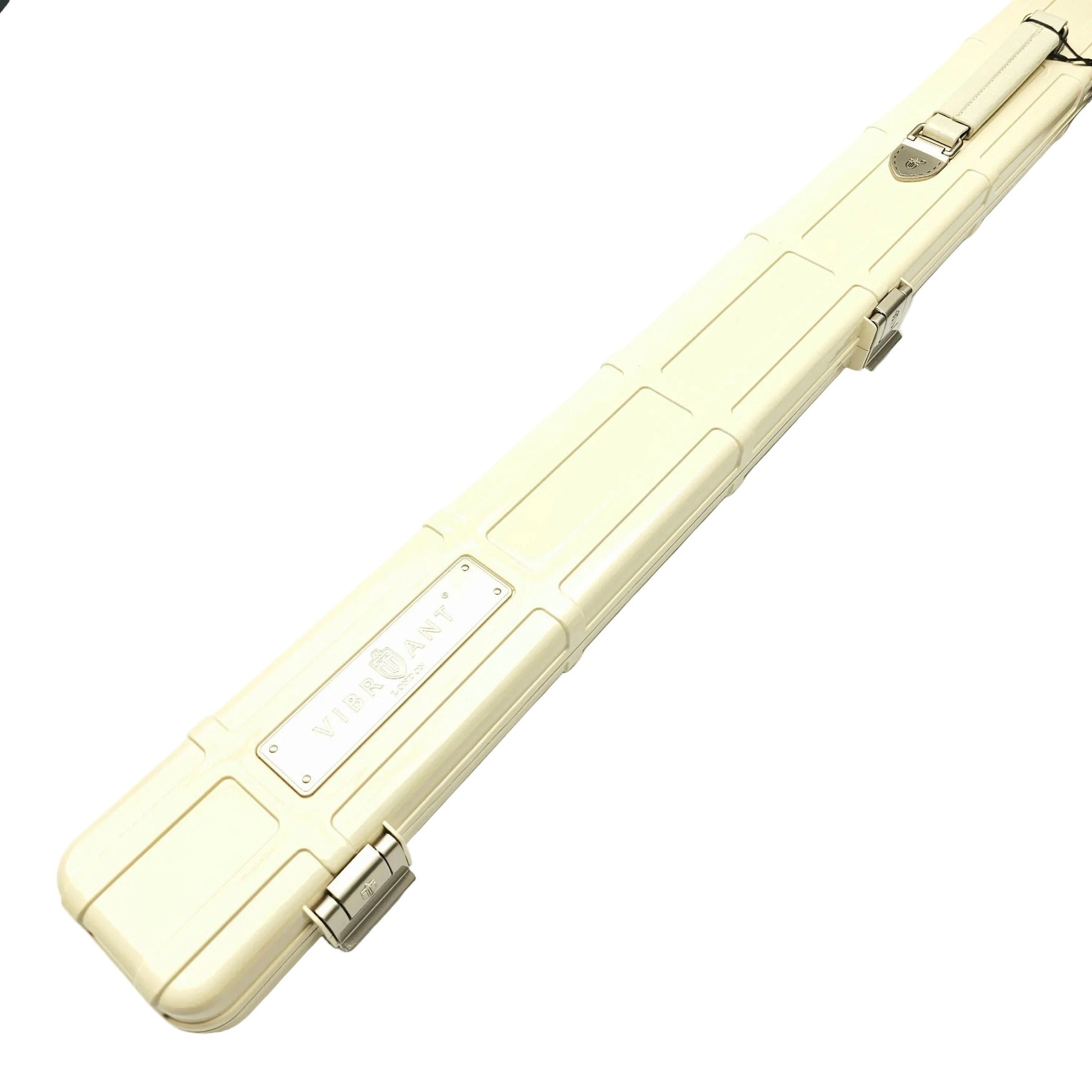 Premium Cues x Vibrant Multifunctional Off-White One Piece Cue Case - Outside close up view