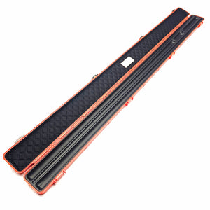 Premium Cues x Vibrant Multifunctional Orange One Piece Cue Case - Inside on angle view