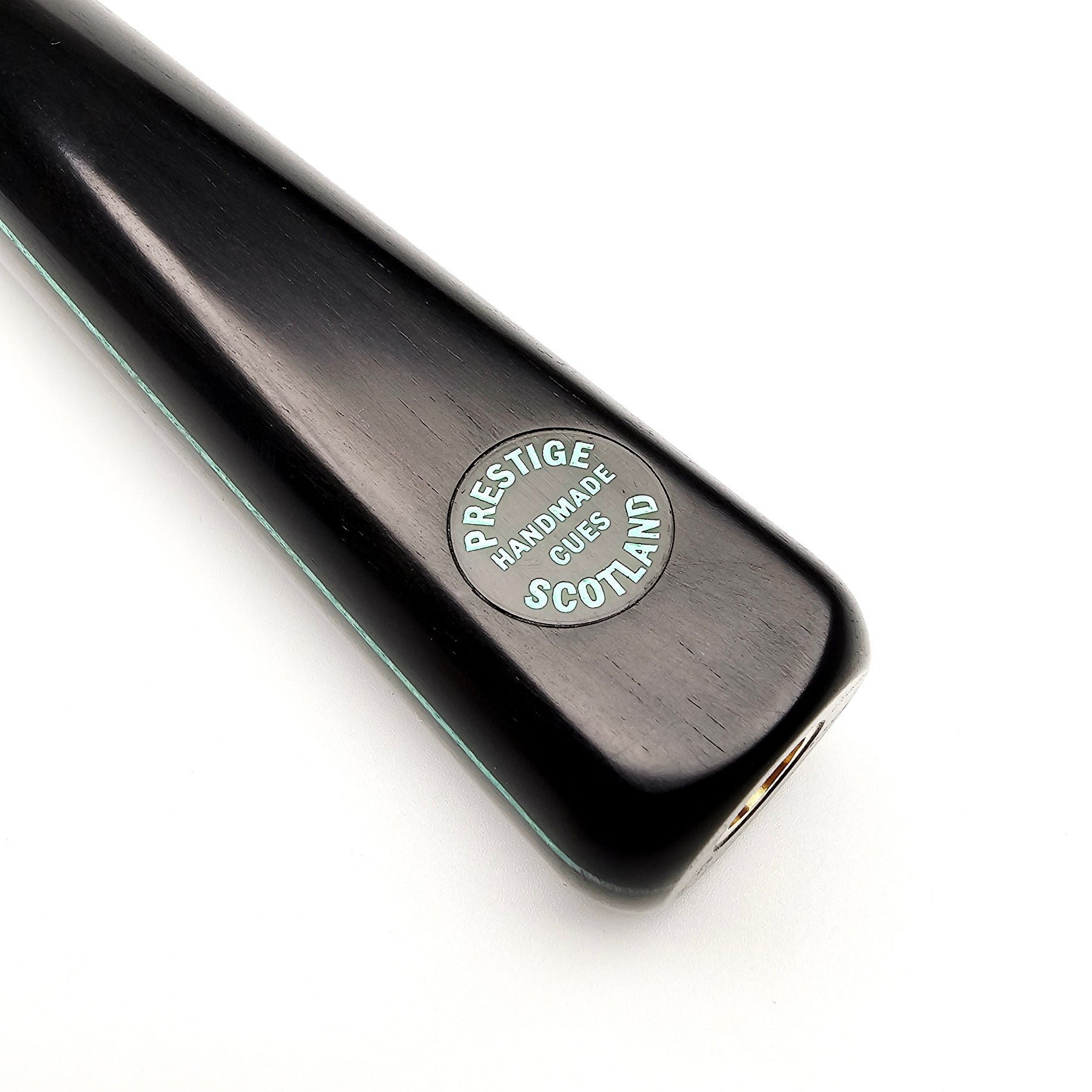 Prestige Cues Green Plate (6) - One Piece Snooker Cue - Badge view
