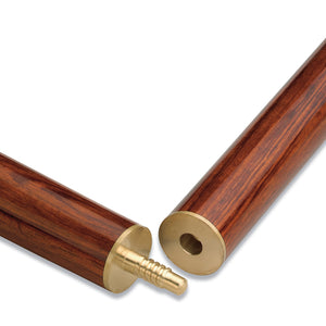 Close-up of Cannon Cougar Three Section Snooker Cue brass joint, highlighting durable construction and smooth screw-in connection.