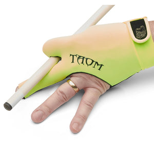 Taom Midas Right Handed Yellow Cueing Glove american pool cue in shot