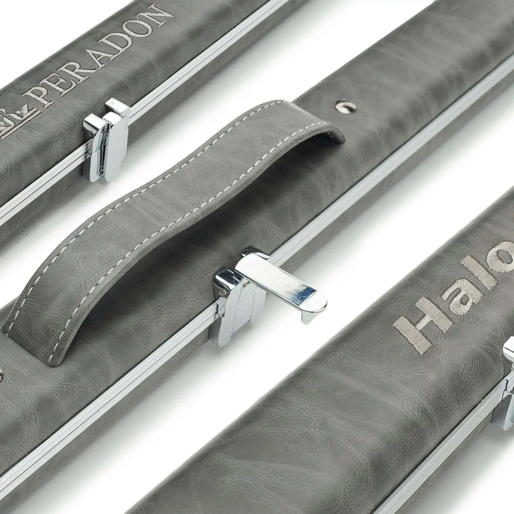 S2592-peradon gray halo one piece cue case assorted view