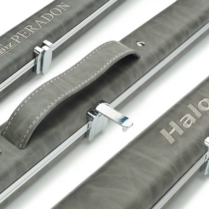 S2592-peradon gray halo one piece cue case assorted view