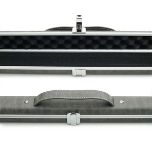 S2592-peradon gray halo one piece cue case open and closed view