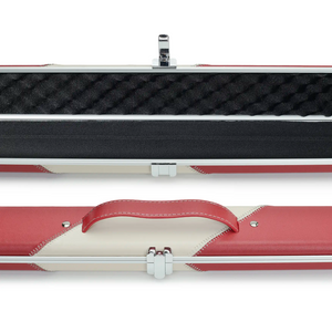 Peradon Red & Cream Stripe Halo Wide One Piece Cue Case mid view