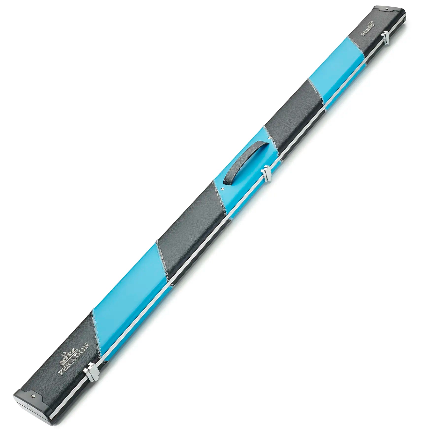 Peradon Black & Sky Blue Stripe Halo Plus One Piece Cue Case