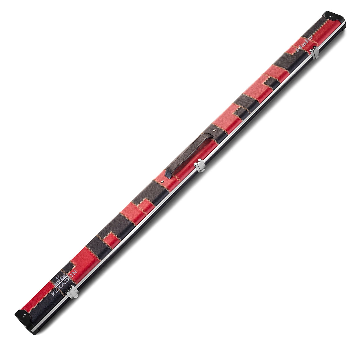 Peradon Black Red Patch Halo Case for 3/4 Cues. Full lengh view