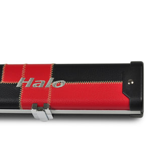 Peradon Black Red Patch Halo Case for 3/4 Cues. End view