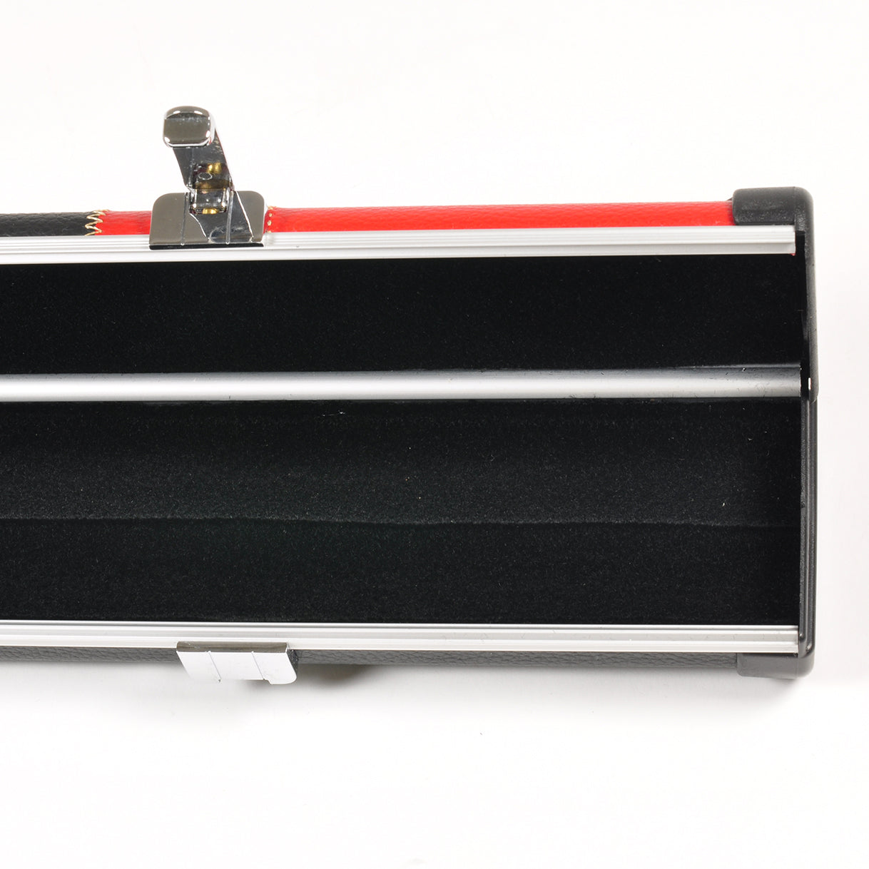 Peradon Black Red Patch Halo Case for 3/4 Cues. Open view
