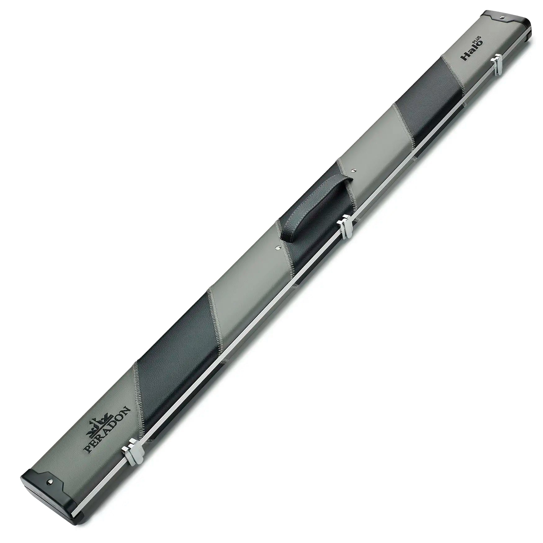 Peradon Grey & Black Stripe Halo Plus 3/4 Cue Case full lengh