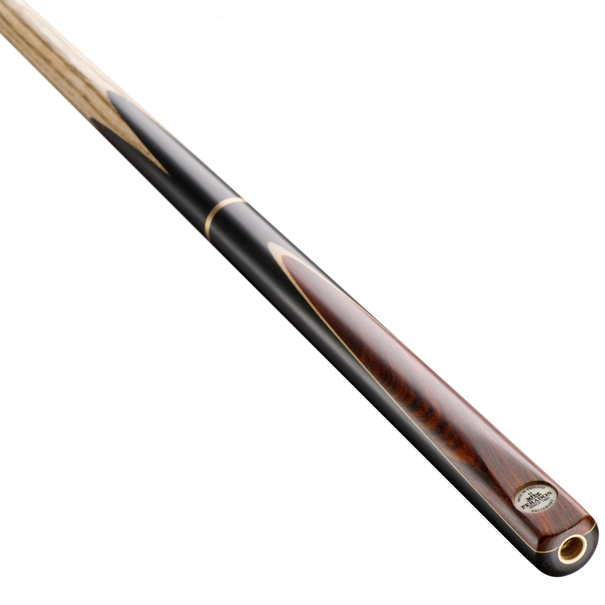 Peradon Salisbury 3/4 Jointed Snooker Cue. On angle view