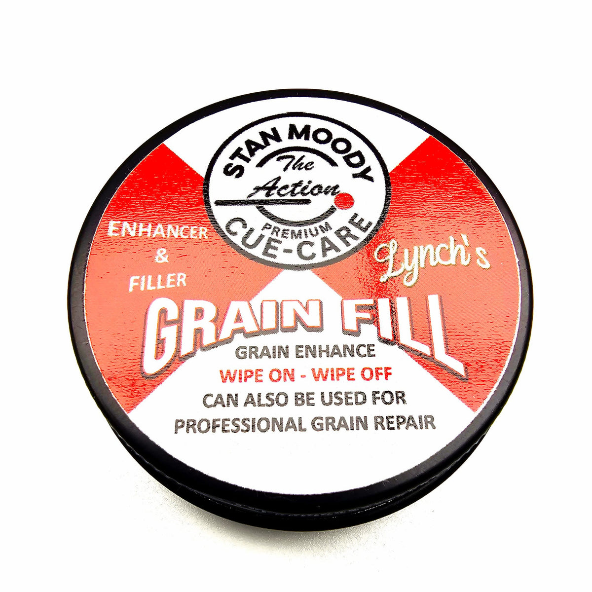 Stan 'The Action' Moody Premium Cue Grainfill - Tin view