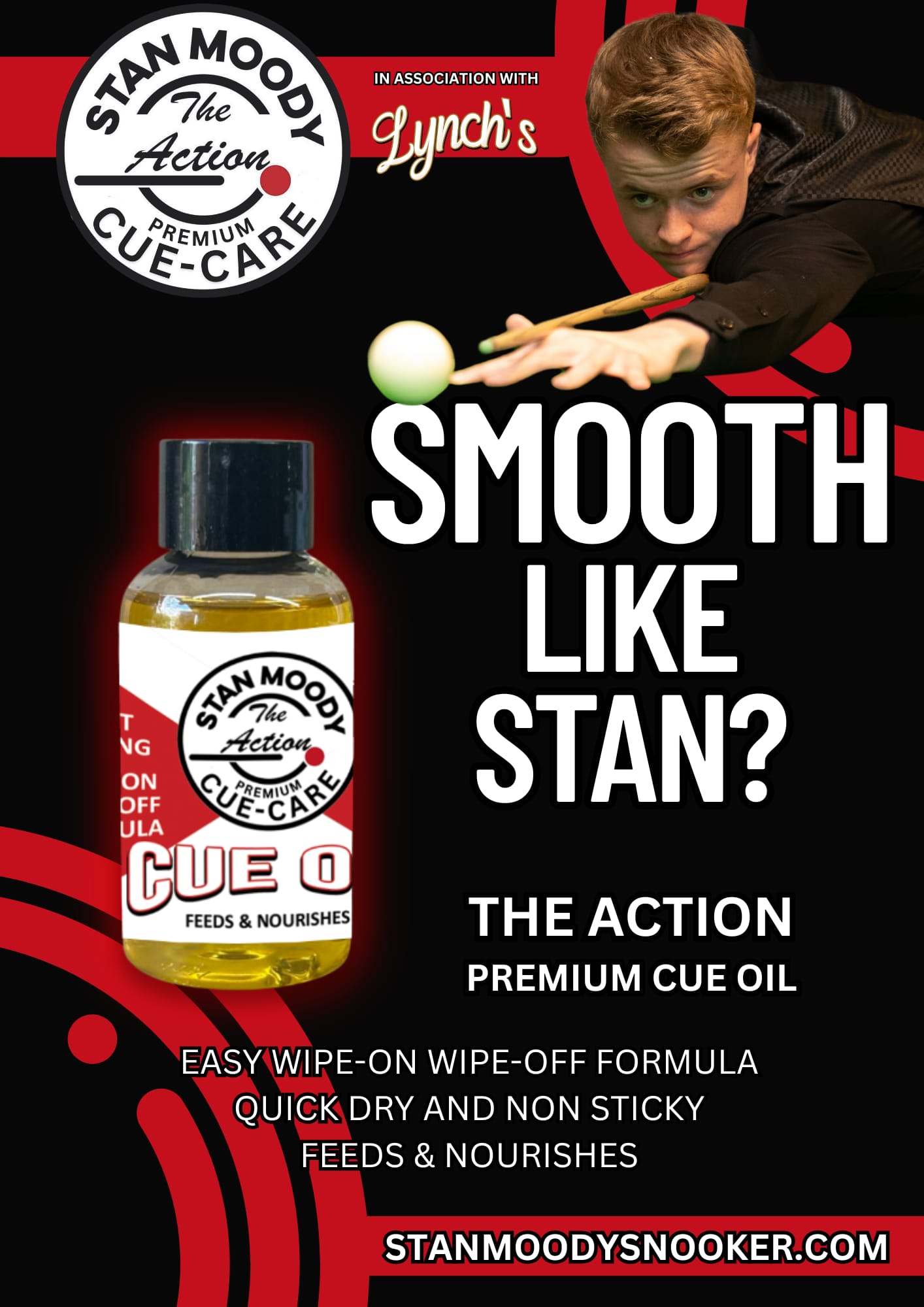 Stan 'The Action' Moody Premium Cue Oil - Info