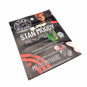 Stan 'The Action' Moody Premium Cue Tip - Medium/Hard packet view