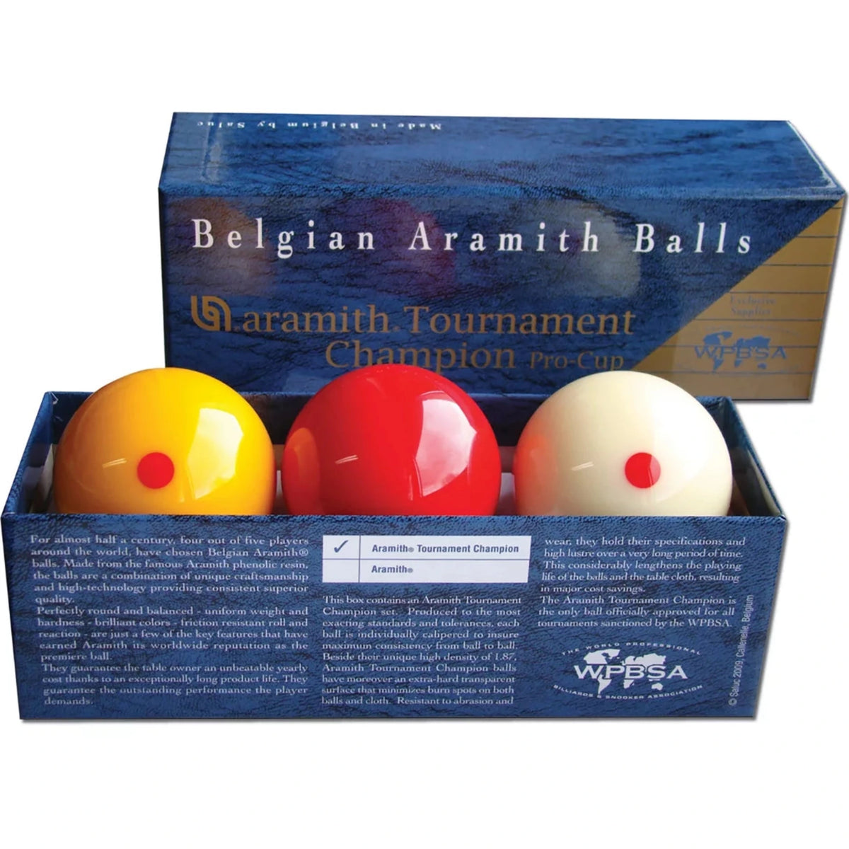 Super Aramith Pro Cup Billiards Set - Open view