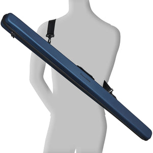 Svartur 3/4 Cue Case in metalic blue mannequin view