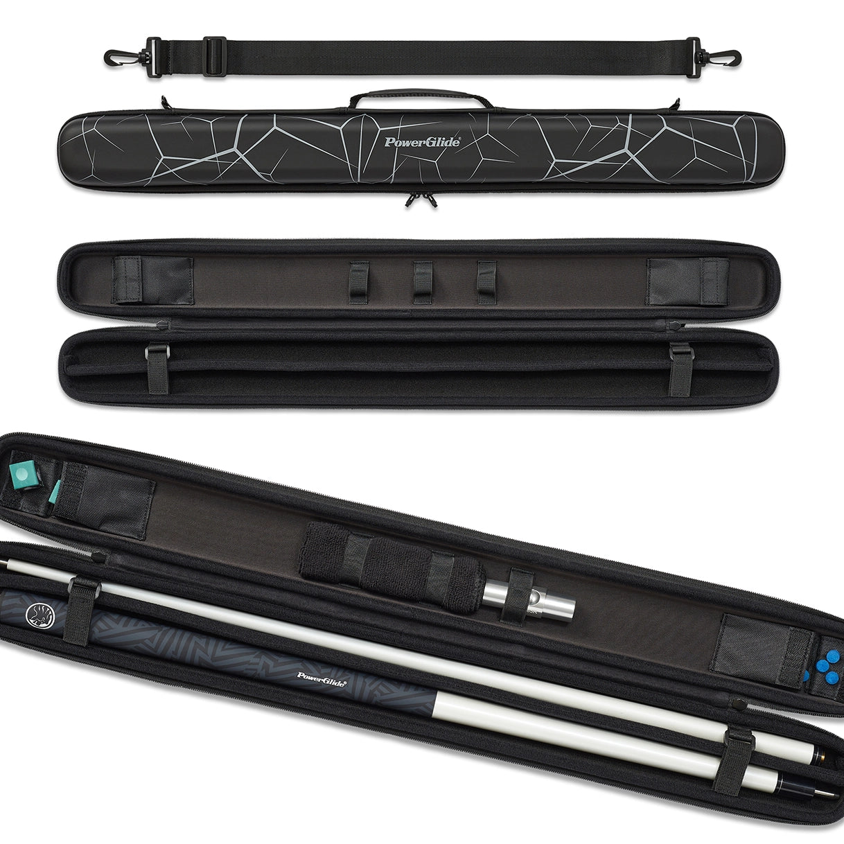 Black 2 Piece Pool/ Snooker Cue Case With Reinforced Corner Protection | UK