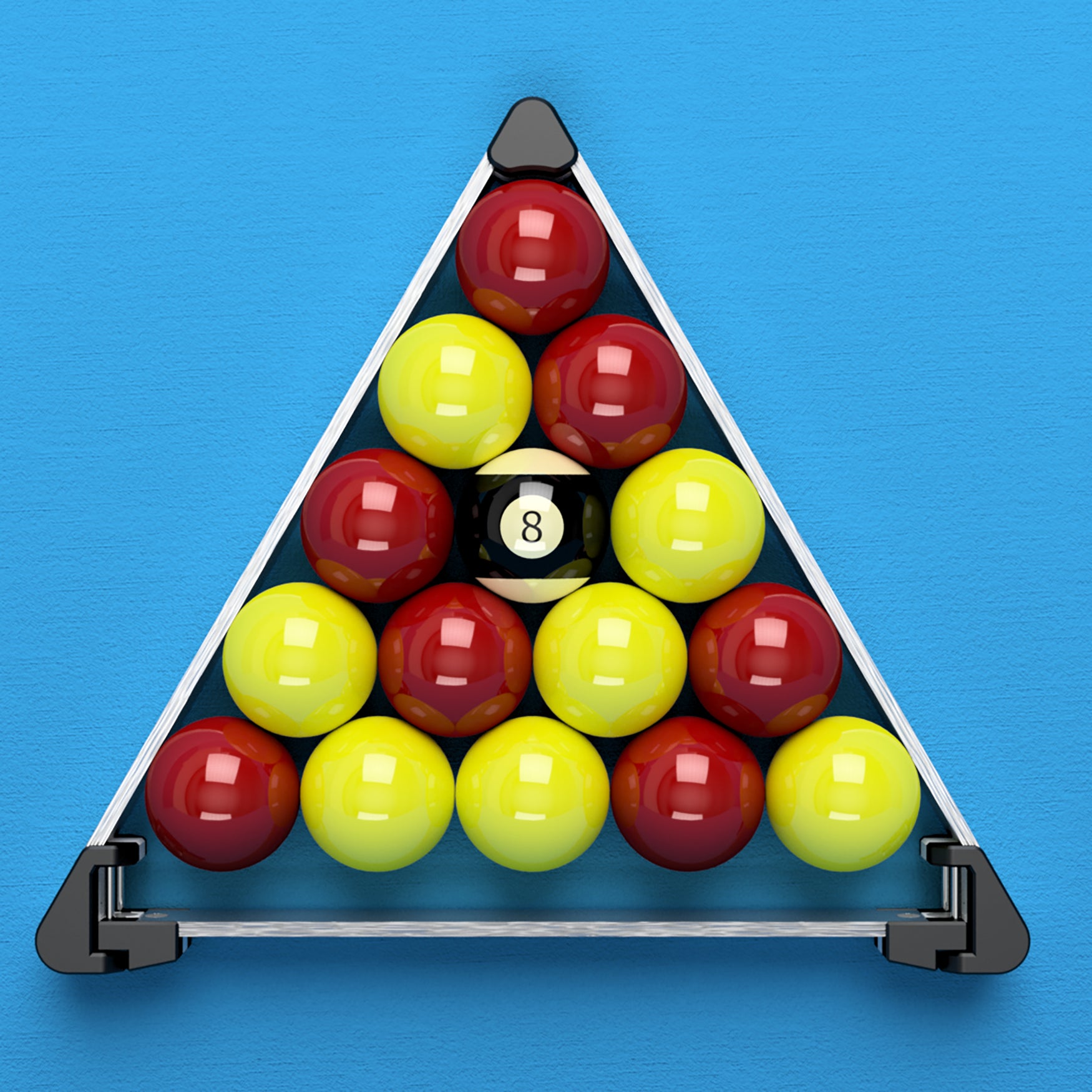 The Racker 8 ball pool triangle with balls