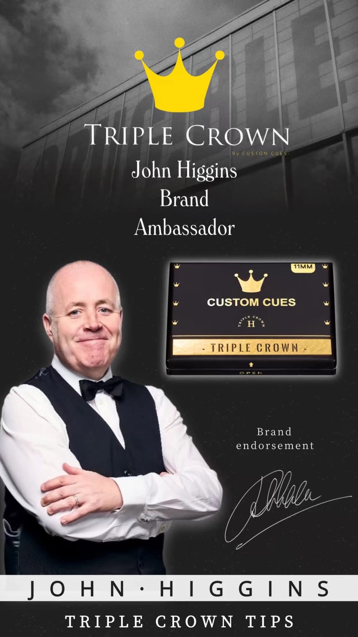 Triple Crown X-MAX Pressed Tip - John Higgins Brand Ambassador