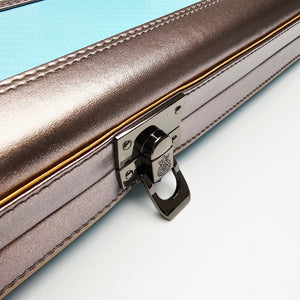 Vibrant Carbon 3 Channel Blue One Piece Cue Case - Clasp open view